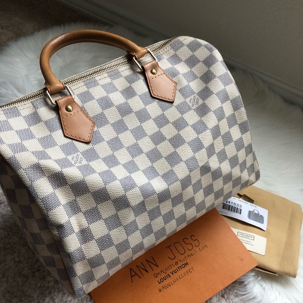 Authentic preowned lv Speedy 30 Azur